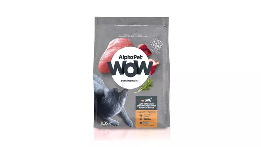 ALPHAPET WOW Adult Sterilised Корм сух.индейка с потрошками д/стерилизов.кошек 350г