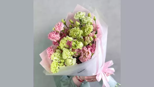 Букет Розовый мохито с&nbsp;эустомой FMART by flowwow