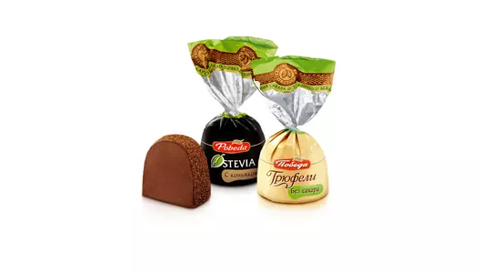 Конфеты шоколадные Победа вкуса Трюфели с коньяком и с ликером айриш крем без сахара 150 г