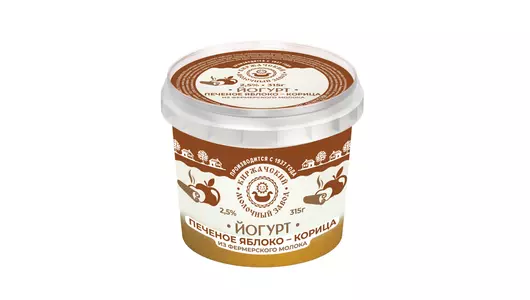 Йогурт Киржачский молочный завод Печеное яблоко корица 2,5% 315 г