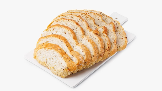 Хлеб "Домашний на закваске" с сем. льна, нарезка