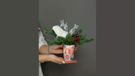 Стаканчик декоративный, зимний