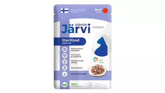 Влажный корм Jarvi Holistic для стерилизованных кошек (кусочки в желе) с индейкой, 85 г