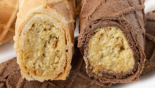 Трубочки вафельные "Двойной вкус" с&nbsp;фисташк. начинкой, 4 шт.