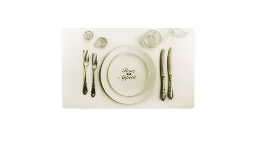 TARHONG Коврик под миски "Bone Appetite", бежевый, 29.2x48.3см