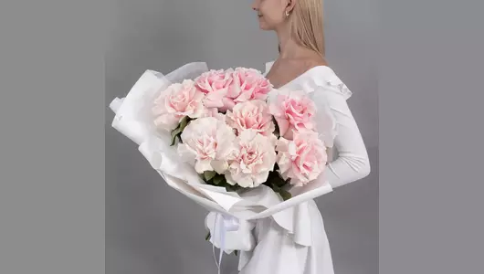 Букет из&nbsp;9 розовых, французских роз FMART by flowwow
