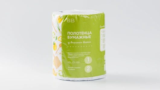 Полотенца бумажные из&nbsp;втор. волокна 2 слоя, 1 рулон