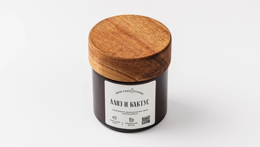 Свеча сувенирная "Кактус и алоэ"