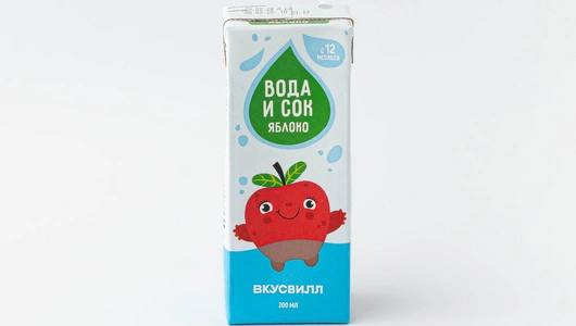 Напиток сокосодержащий "Вода и сок" яблоко, 200 мл Напиток сокосодержащий "Вода и сок" яблоко, 200 мл