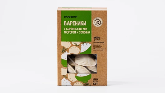 Вареники с сыром сулугуни, творогом и зеленью