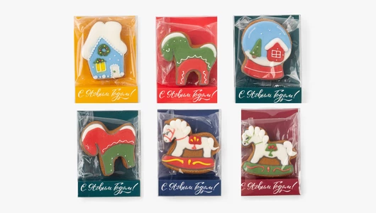 Пряник имбирный "Новогодний подарок", 1 шт.