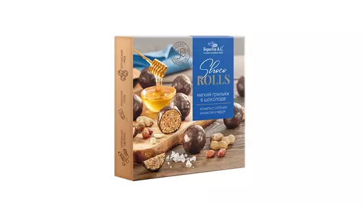 Конфеты в шоколаде Берестов А.С. Shoco Rolls с соленым арахисом и медом 135 г Конфеты в шоколаде Берестов А.С. Shoco Rolls с соленым арахисом и медом 135 г