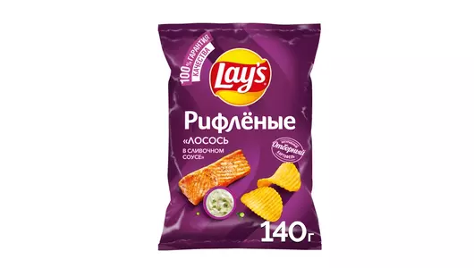 Чипсы картофельные Lay`s Рифленые Сливочный лосось 140 г