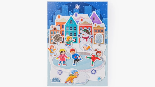 Трёхмерная аппликация "Зимние забавы"