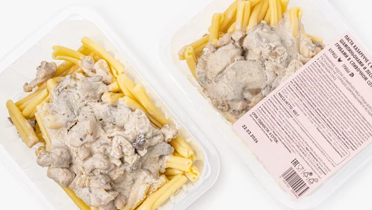 Паста Казаречче с&nbsp;курицей, шампиньонами и&nbsp;лесными грибами в&nbsp;сливочном соусе