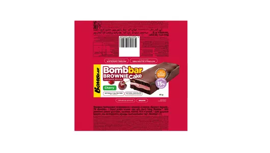Пирожное протеиновое Bombbar глазированное со вкусом Брауни с&nbsp;вишней 45 г