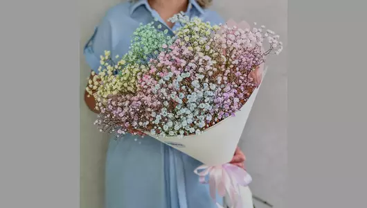 Букет из&nbsp;радужной гипсофилы FMART by flowwow
