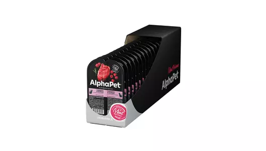 ALPHAPET Adult Корм влаж.говядина,малина д/кошек лам.80г