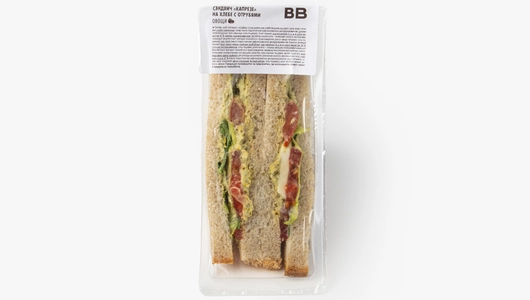 Сэндвич "Капрезе" на&nbsp;хлебе с&nbsp;отрубями