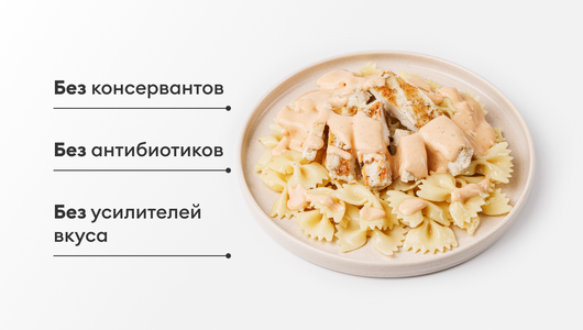 Паста с курицей гриль и сливочно-томатным соусом Паста с курицей гриль и сливочно-томатным соусом