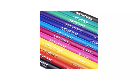 Карандаши цветные Hatber Art Time трехгранные стираемые 12 цветов