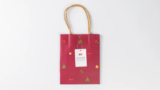 Пакет бумажный "Подарочный" (110*140*65 мм)