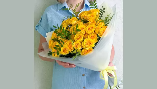 Букет Желтые кустовые розы FMART by flowwow