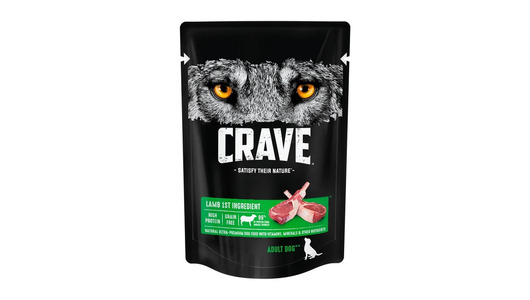 CRAVE 85гр Корм для взрослых собак, с ягненком (пауч)
