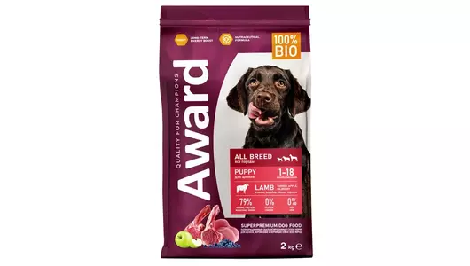 AWARD Puppy All Breed Корм сух.ягненок,индейка,яблоко,черника д/щенков,бер.и корм.сук всех пор.2кг