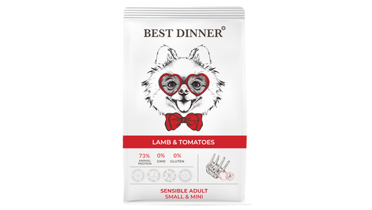 Best Dinner Adult Sensible Mini Lamb & Tomatoes для собак мелких пород с ягнёнком и томатом 1,5кг