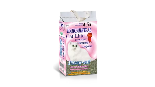Наполнитель 4,5л Pussy-Cat  Комкующийся РОЗОВЫЙ