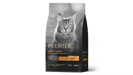 PREMIER Cat Adult Large Lamb&Turkey Корм сух.ягненок,индейка д/кошек крупных пород 400г