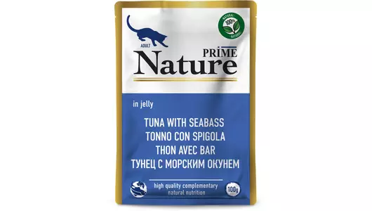 PRIME NATURE 100гр Корм для кошек Тунец с морским окунем (пауч)