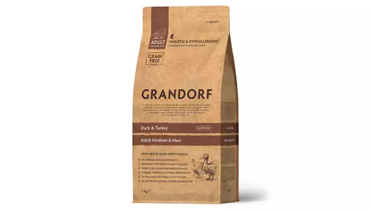 GRANDORF Med&Maxi Adult Duck/Turkey Корм сух.утка,индейка д/собак средних и крупных пород 1кг