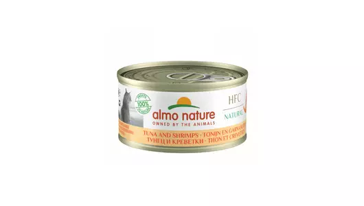Almo Nature консервы Консервы для Кошек с Тунцом и Креветками 75% мяса, 70 г