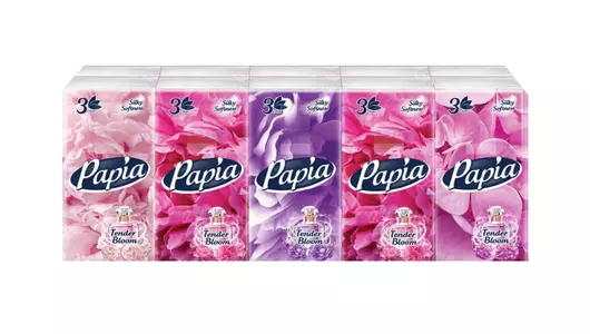 Бумажные платочки Papia Tender Bloom ароматизированные 3-слойные уп/10 шт