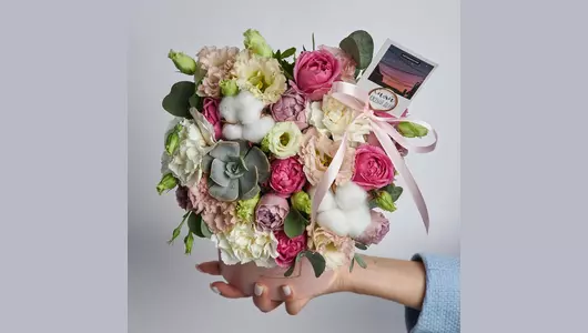 Композиция с&nbsp;суккулентом «Малинка» FMART by flowwow