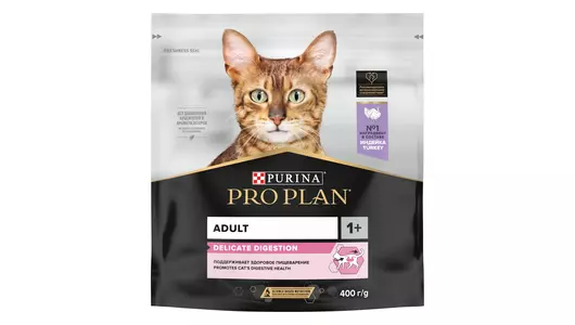 PRO PLAN Delicate Digestion Adult Корм сух.индейка д/кошек с чувствительным пищевар.400г