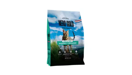 NERO GOLD super premium Сухой корм для стерилизованных кошек и котят с мясом индейки и овощами, 400г