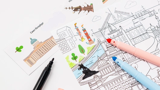 Раскраска "Путешествия по России", рулон Раскраска "Путешествия по России", рулон