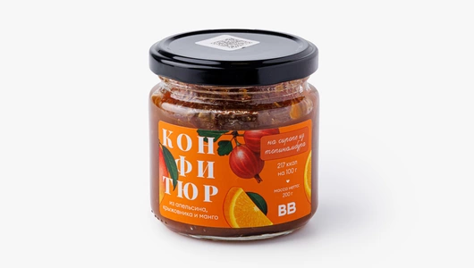 Конфитюр из апельсина, крыжовника, манго на сиропе топинамбура