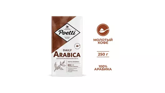Кофе молотый Poetti Daily Arabica 250 г