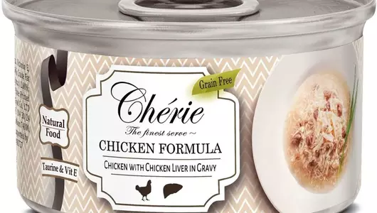 Влажный корм Pettric Cherie Chicken Formula для любых кошек, Рубленная курица с куриной печенью в подливе 80гр