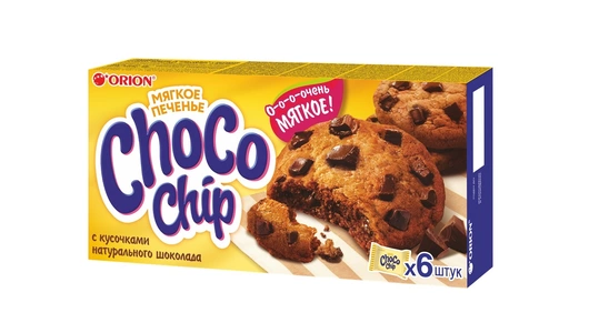 Печенье Orion Chocochip сдобное с кусочками темного шоколада 120 г