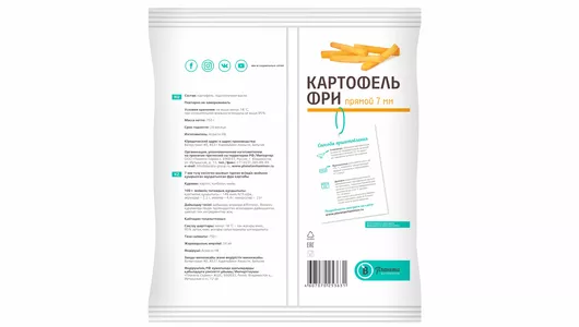 Картофель фри Планета Витаминов прямой 7 мм замороженный 750 г