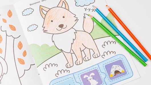 Раскраска с наклейками-пазлами "Лес" (48 наклеек)