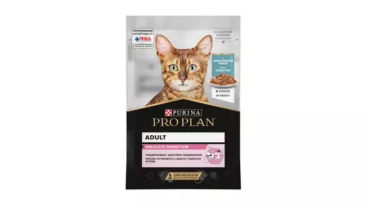 PRO PLAN Delicate Digestion Adult Корм влаж.океан.рыба соус д/кошек с чувствит.пищевар.пауч 85г