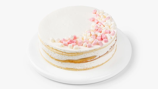 Торт бисквитный "Молочная девочка" с вишней