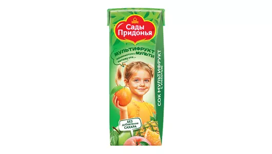 Сок детский Сады Придонья мультифруктовый с мякотью восстановленный 200 мл