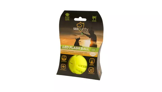 DUVO+ Игрушка для собак интерактивная "Мяч светящийся", жёлтый, 6.3см (Бельгия)